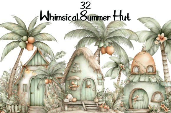Designing a Dreamy Tropical Paradise with Whimsical Summer Hut Clipart