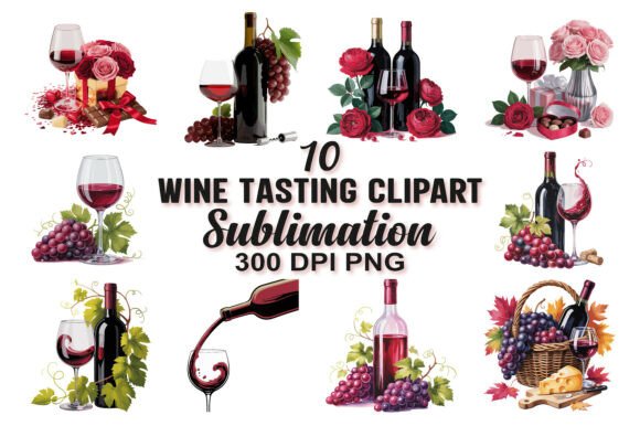 Elevate Your Designs with Premium Wine Tasting Clipart Sublimation PNG