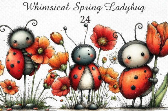 Elevating Spring Design Projects with the Whimsical Spring Ladybug Clipart Bundle