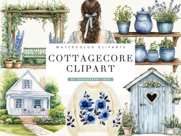 Embracing the Aesthetic: How the Watercolor Cottage Core Clipart Bundle Elevates Creative Projects