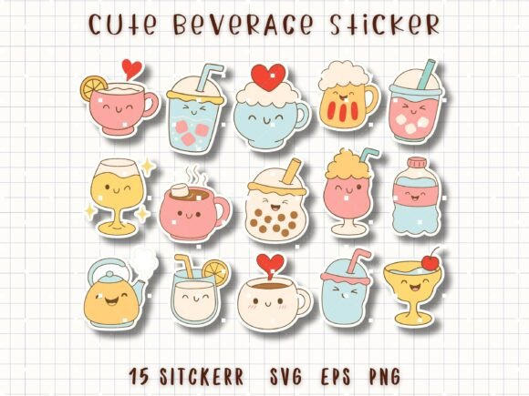 Evaluating the Practical Value of Cute Beverage Sticker Drink Clipart for Digital Creators