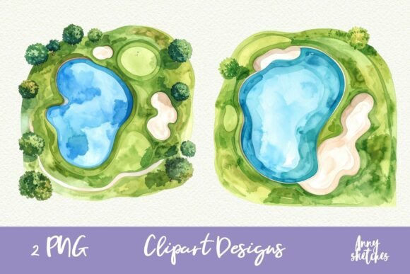 Golf Course Top View Pink Golf Clipart: A Retro Design Evaluation
