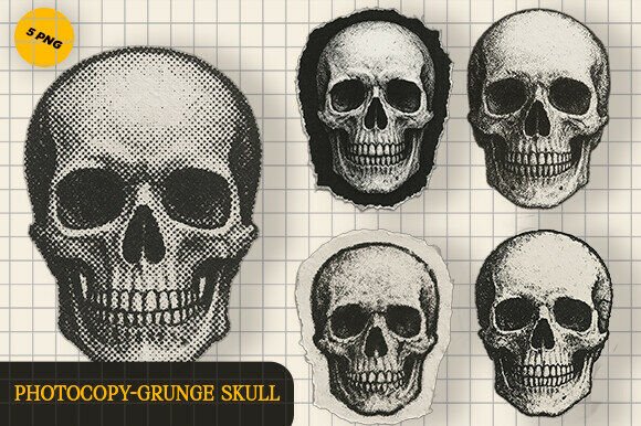 Photocopy-Grunge Halftone Skull Bundle: A Guide to Authentic Underground Aesthetics