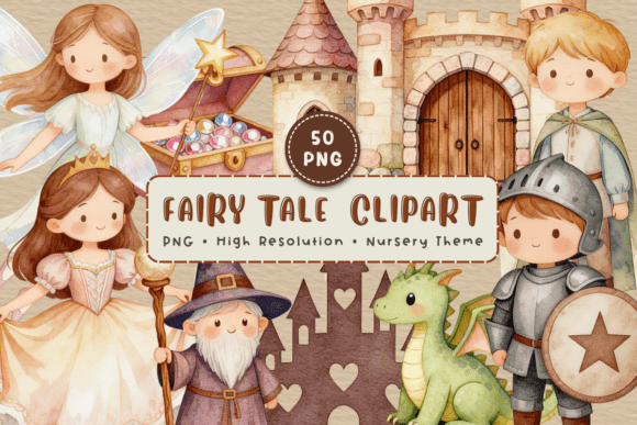 Princess Fairytale Clipart PNG: Elevating Modern Creative Projects with Soft Pastel Charm