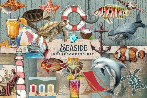 Seaside Scrapbooking Kit: A Digital Resource for Coastal Crafts