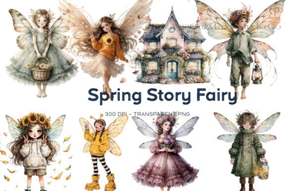 Spring Story Fairy: Whimsical Digital Art for Crafters