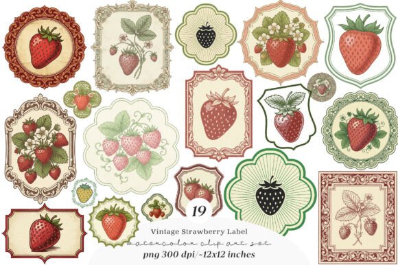 Strategic Branding with Vintage Strawberry Label Printable Assets