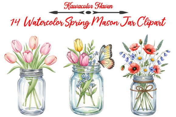 Unlocking Creative Potential with Watercolor Spring Mason Jar Clipart for Digital and Print Projects