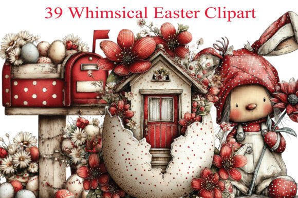 Whimsical Easter Clipart Bundle: Elevating Spring Design with Storybook Charm