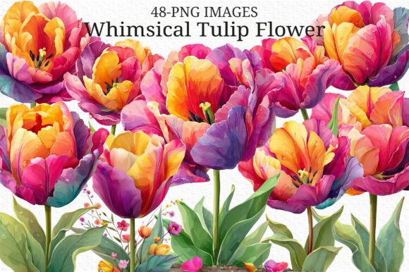 Whimsical Tulip Flower Clipart PNG Guide